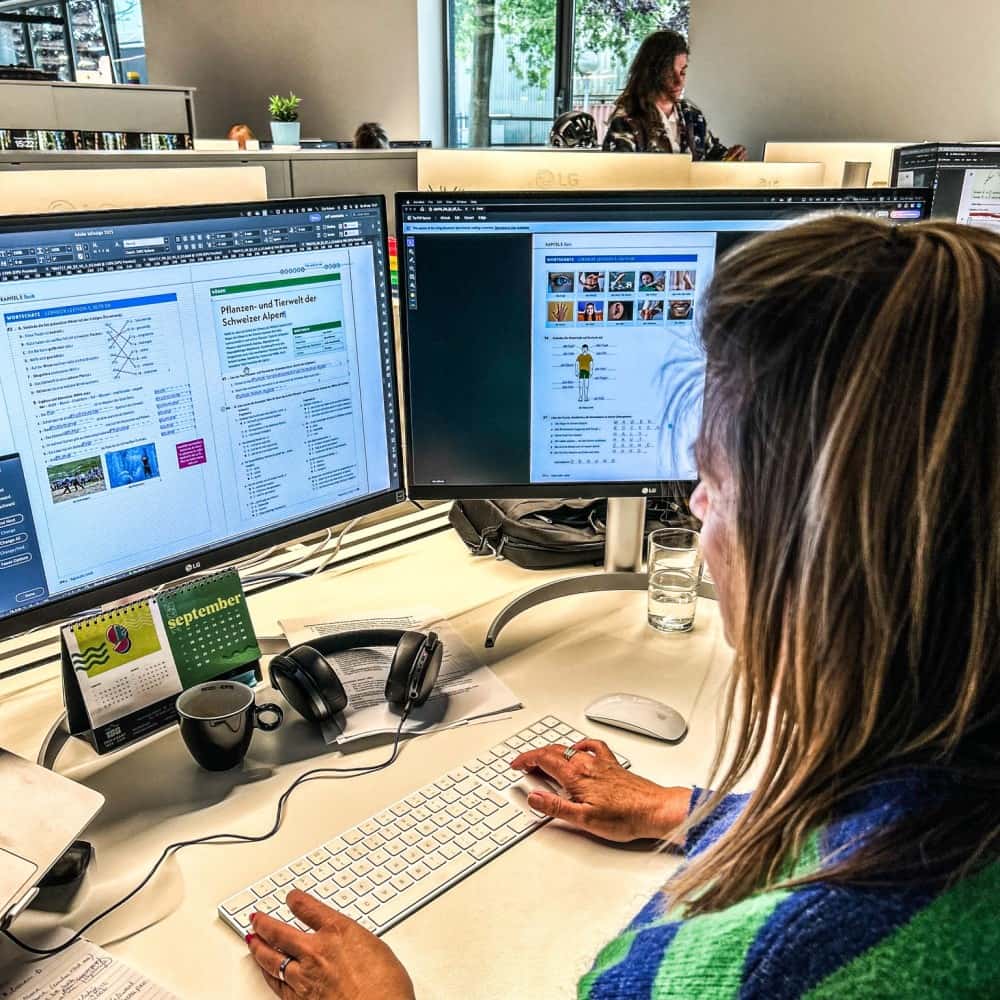 A Crius Group team member at work on a title in production